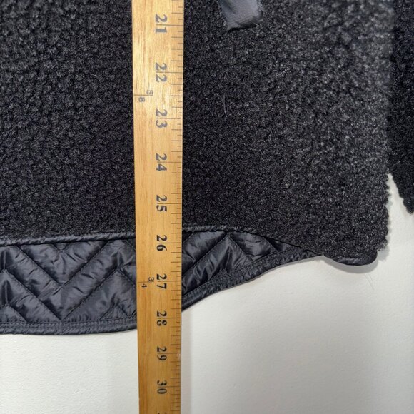 Athleta Cozy Sherpa Snap Sweatshirt Size M Black - Picture 10 of 12